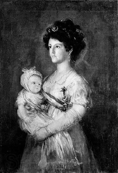 After Francisco de Goya Queen of Etruria and her son Charles of Parma Germany oil painting art